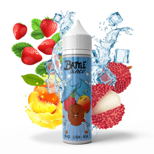 E-liquide - Battle Juice Bobble - Fraise Litchi Pêche - 50ml - Sans Nicotine